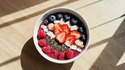 Top Down View Of A Healthy Acai Bowl