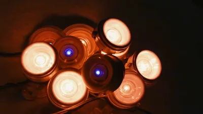 Decorative LED String Lights Flashing In Different Colors