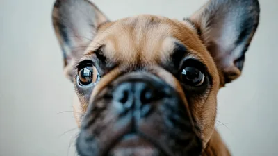 Adorable French Bulldog Puppy Looking Directly At Camera