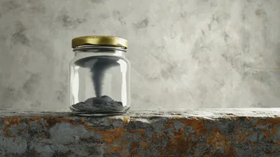 Small Tornado Spinning Inside A Glass Jar