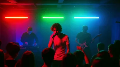 Indie Rock Band Performing Live On Stage