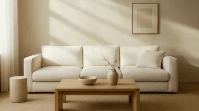 Sunlight Moving Across Minimalist Living Room Wall