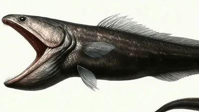 Digital Illustration Of A Deep Sea Eel Swimming