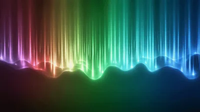 Abstract Rainbow Light Waves With Vertical Beams