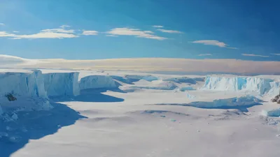 Aerial View Of Massive Antarctic Ice Shelf