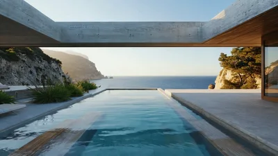 Modern Luxury Villa With Infinity Pool Overlooking The Ocean