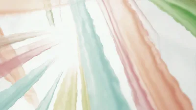 Abstract Pastel Fabric Ribbons Floating In Bright Light
