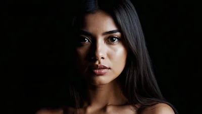 Portrait Of A Beautiful Young Woman Blinking