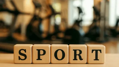 Wooden Blocks Spelling Sport In A Gym Setting