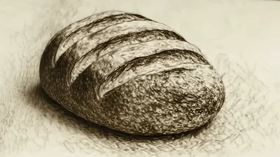 Pencil Sketch Animation Of A Loaf Of Bread