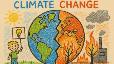 Hand Drawn Climate Change Illustration With Animated Elements