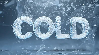 3D Ice Text Cold Forming on Frozen Surface