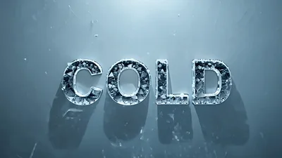 Ice Shattered Text Cold Forming On Grey Background