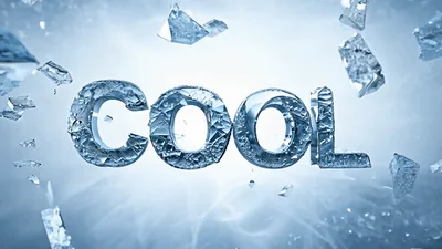 Ice Text Cool Floating In Frozen Environment