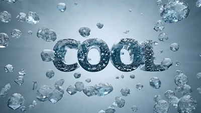 3D Cool Text Animation With Floating Ice Fragments