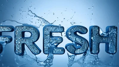 3D Fresh Text Reveal With Water Splash Effect