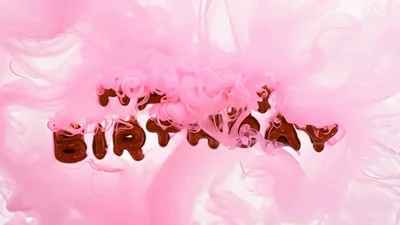 Pink Ink Cloud Revealing Happy Birthday Text