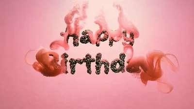 Happy Birthday Text Reveal With Pink Ink Clouds