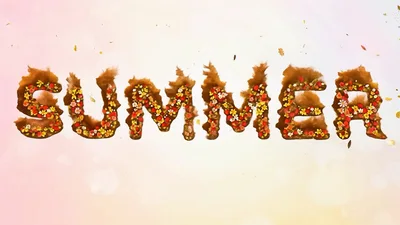 Summer Text Animation With Floral And Leaf Elements