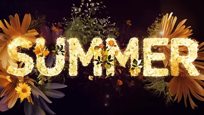 Summer Text Reveal With Vibrant Floral Animation