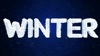 Winter Text Animation With Icy Snowflake Particles