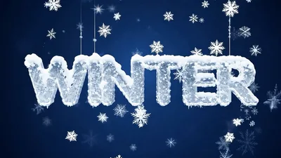 Winter Text Animation With Falling Snowflakes