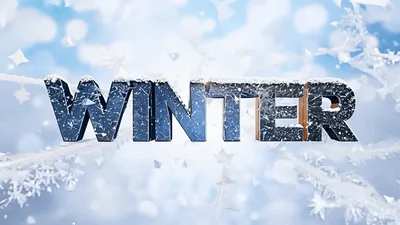 Winter Text Animation With Falling Snowflakes And Bokeh Background