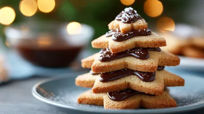 Christmas Tree Stack Of Star Shaped Cookies