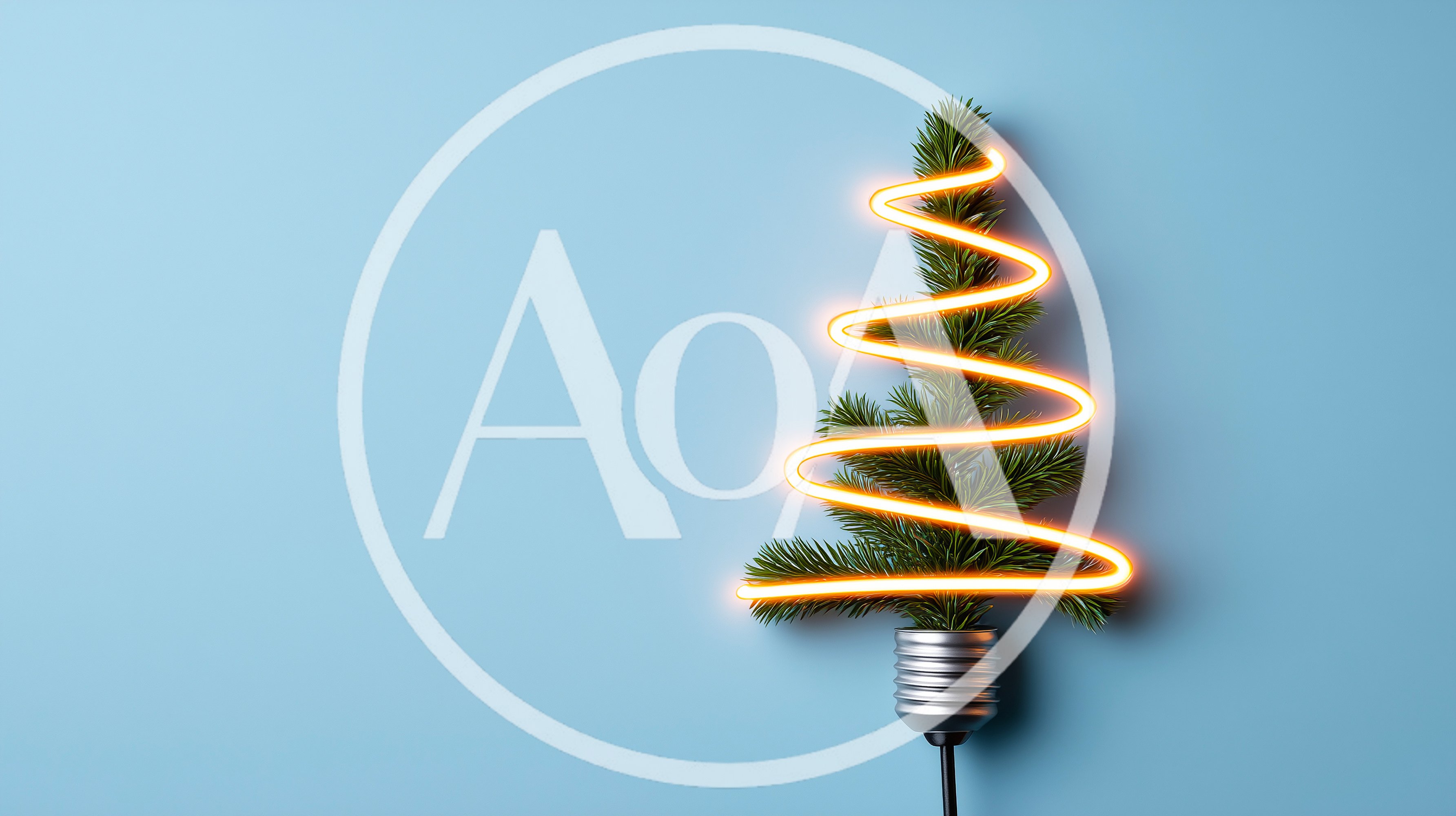 Christmas Tree Made Of Pine Branches And Neon Light