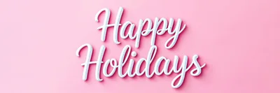 Happy Holidays Text In Silver Glitter On Pink Background