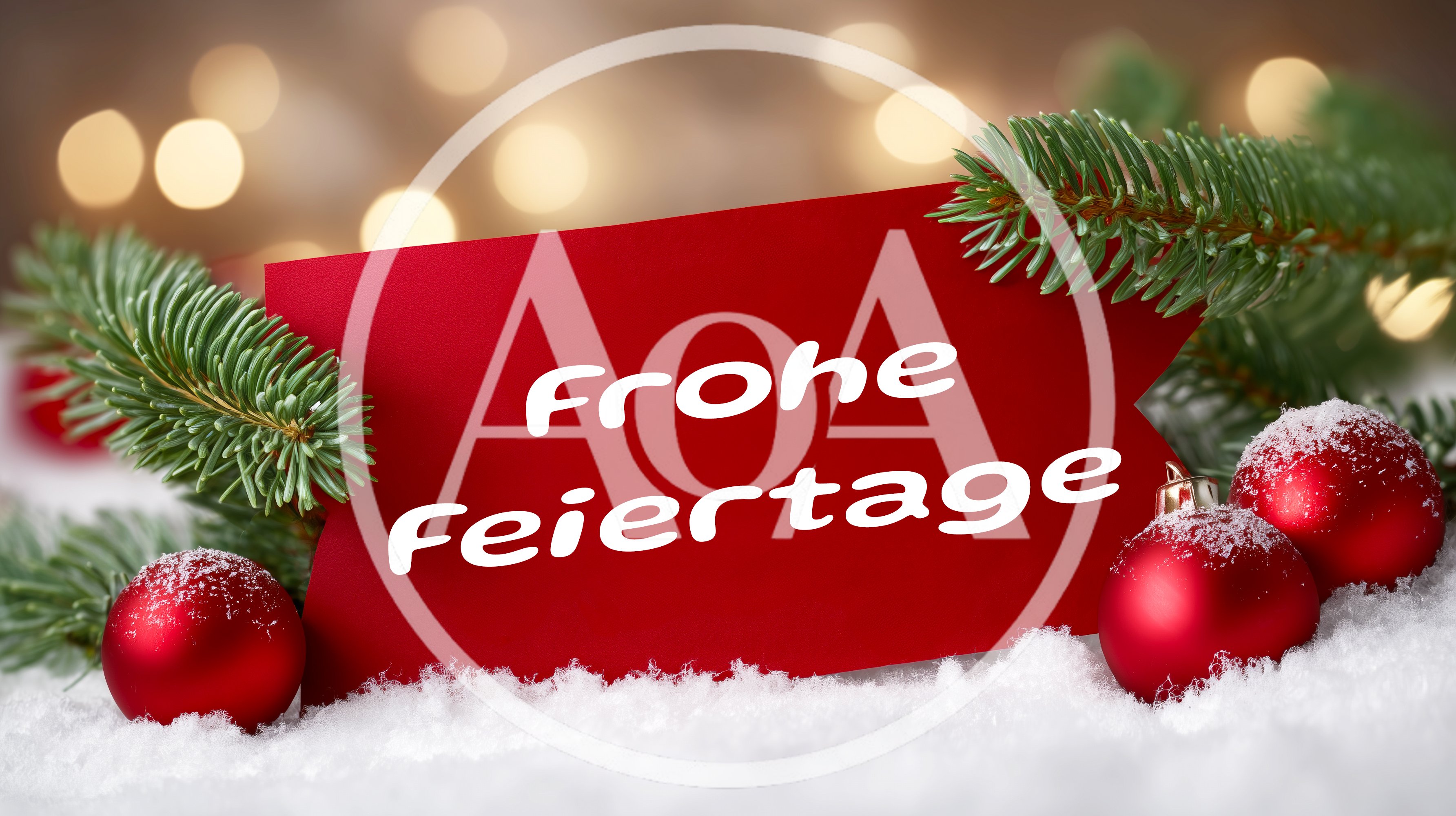 Red Christmas Card With Frohe Feiertage Text