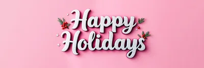 3D Happy Holidays Text With Christmas Decorations
