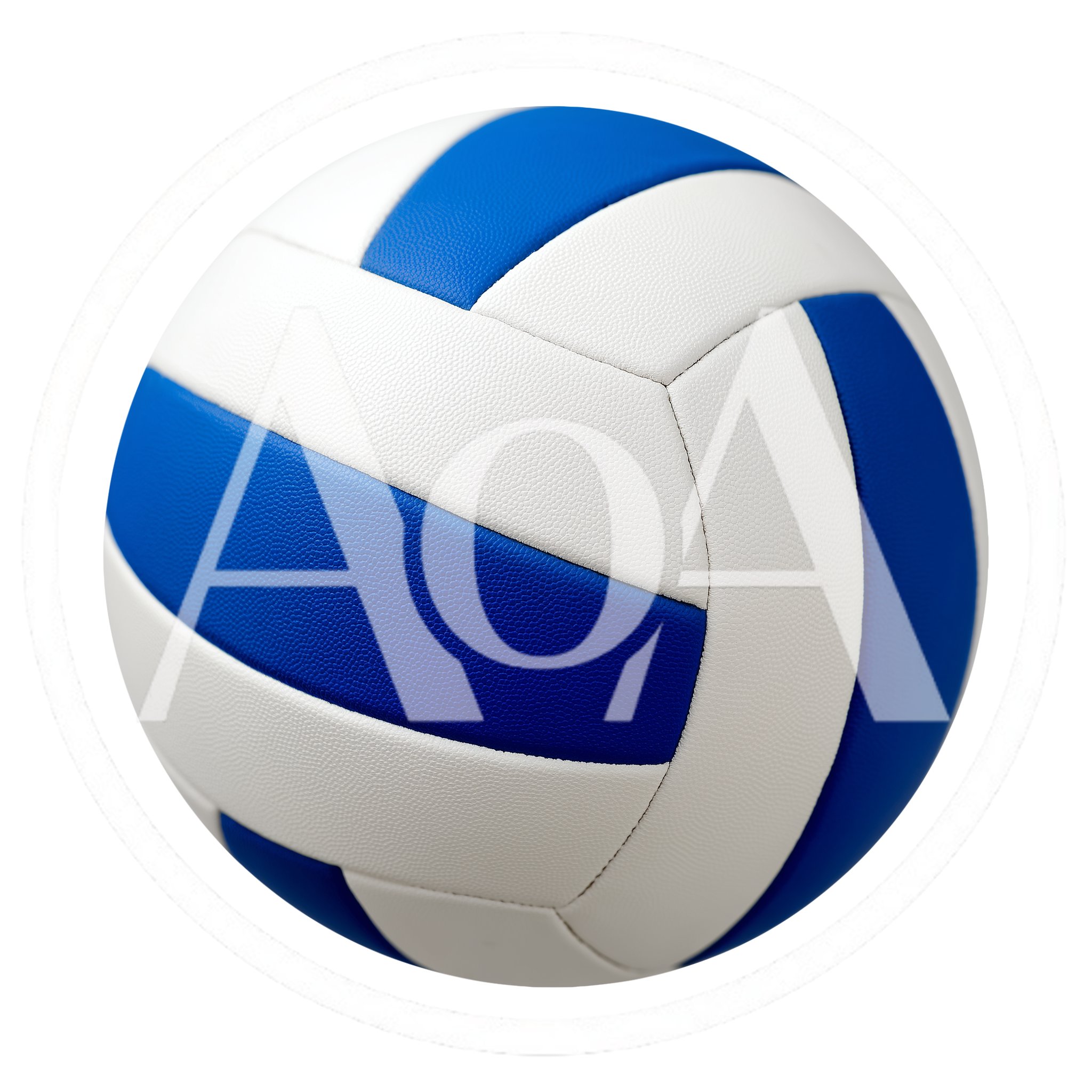 Blue and White Volleyball Isolated on White Background
