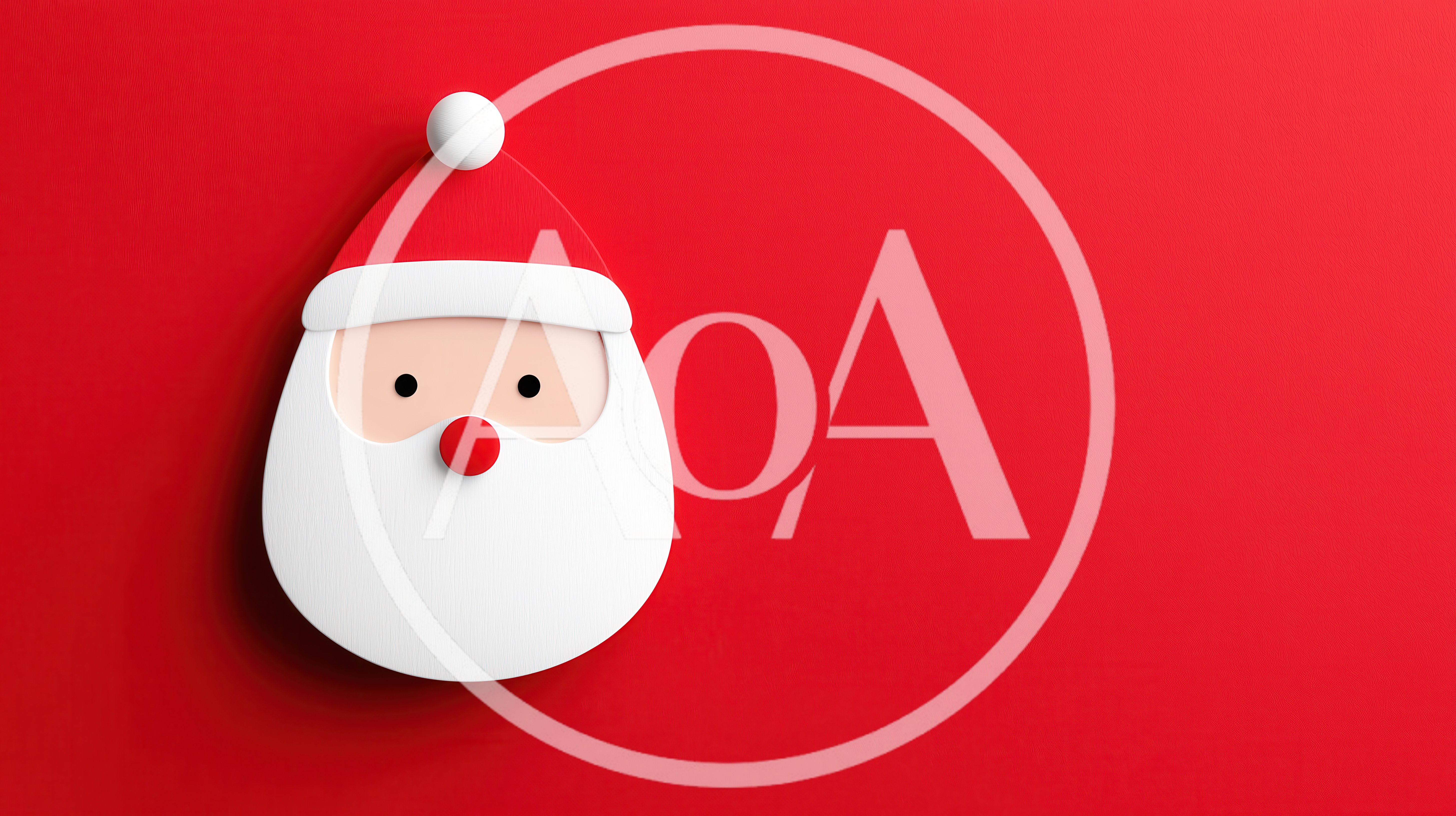 Minimalist 3D Santa Claus Face Icon