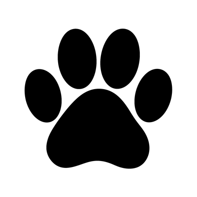 Black Paw Print Icon On White Background