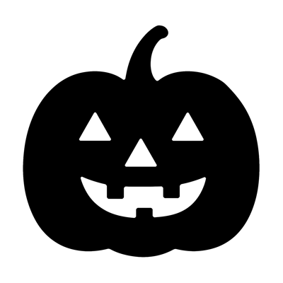 Black Silhouette Icon Of A Jack O Lantern Pumpkin