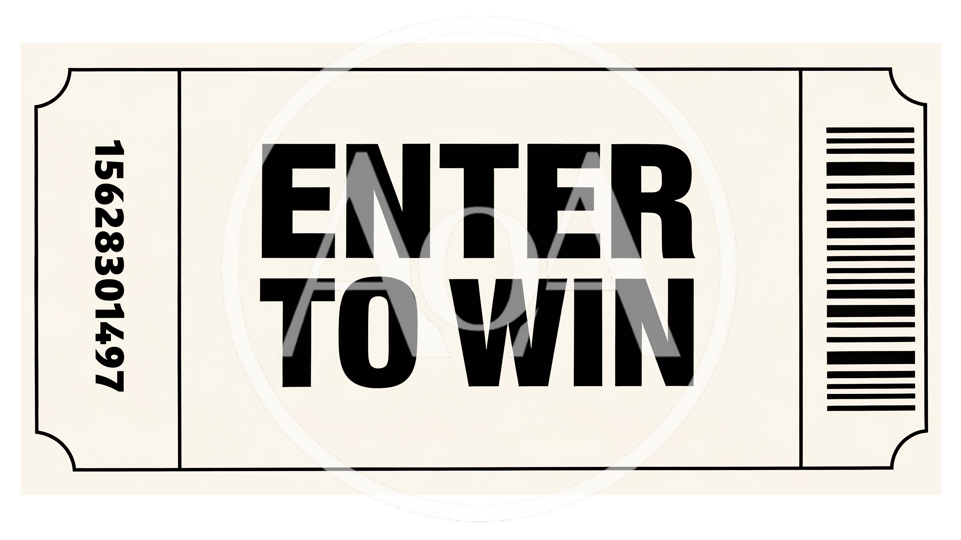 Vintage Style Raffle Ticket With Enter To Win Text