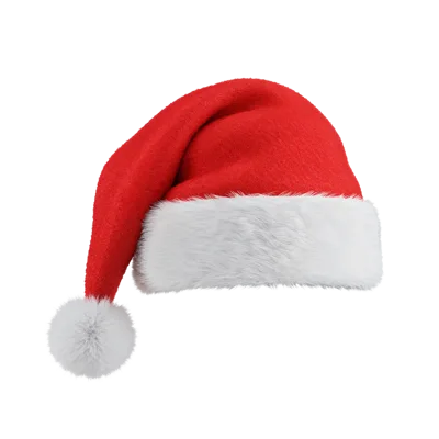Red Santa Claus Hat With White Fur Trim