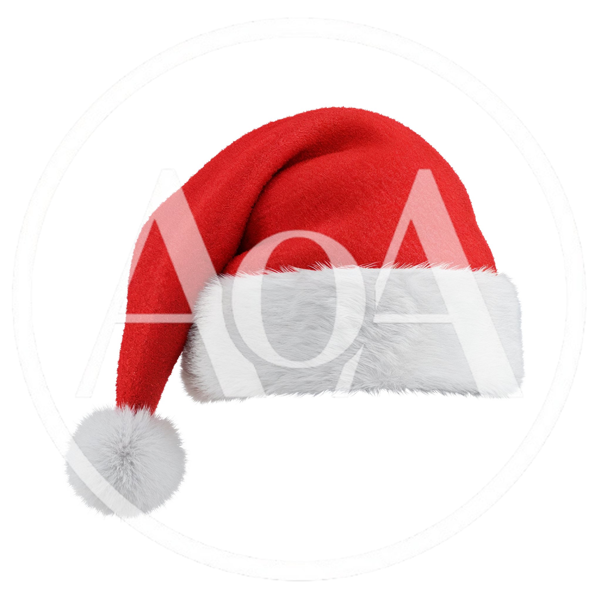 Red Santa Claus Hat With White Fur Trim