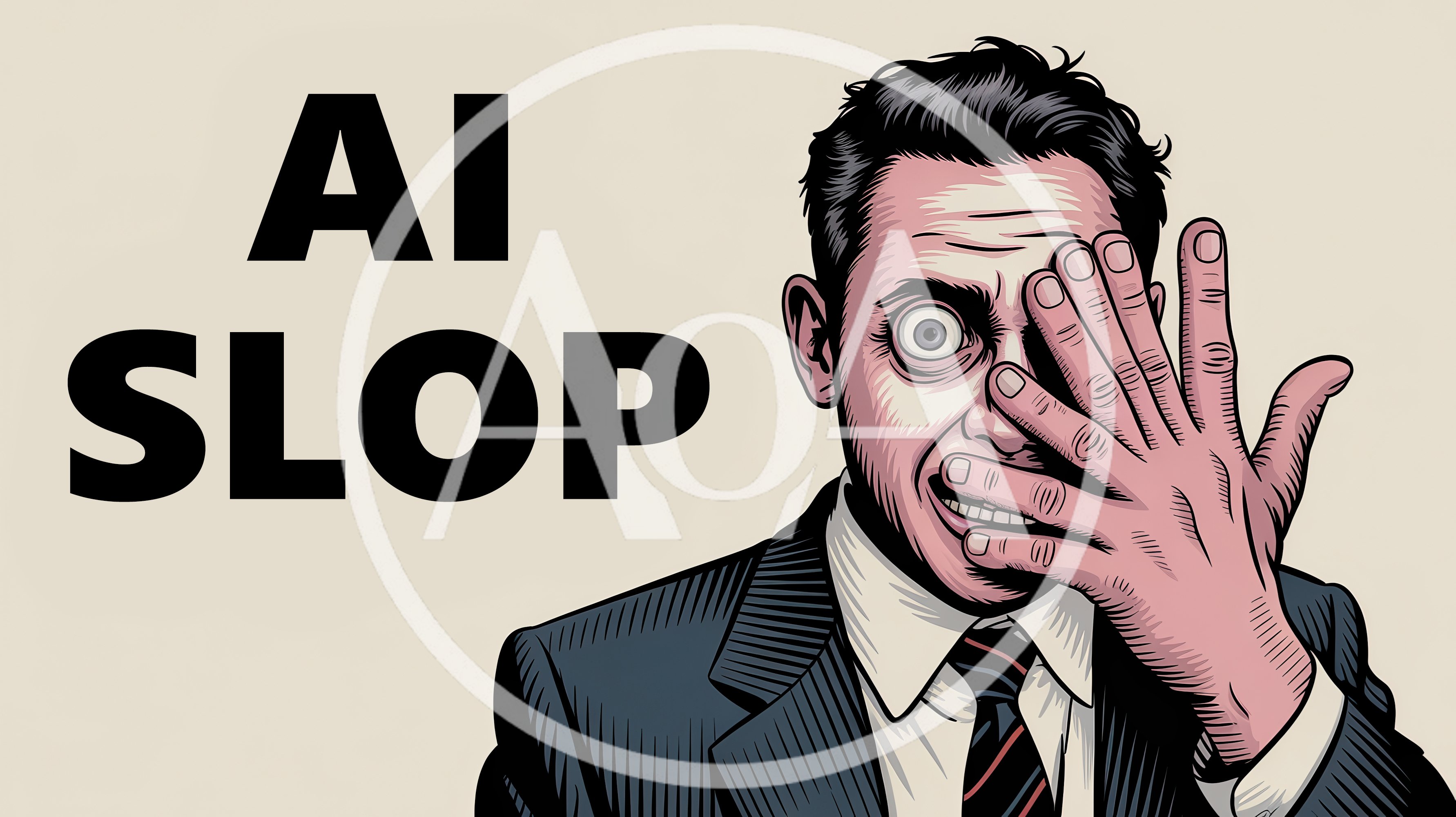 Illustration Of A Man With Distorted Hand Covering Face