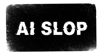 Glitch Text Graphic With AI Slop Typography