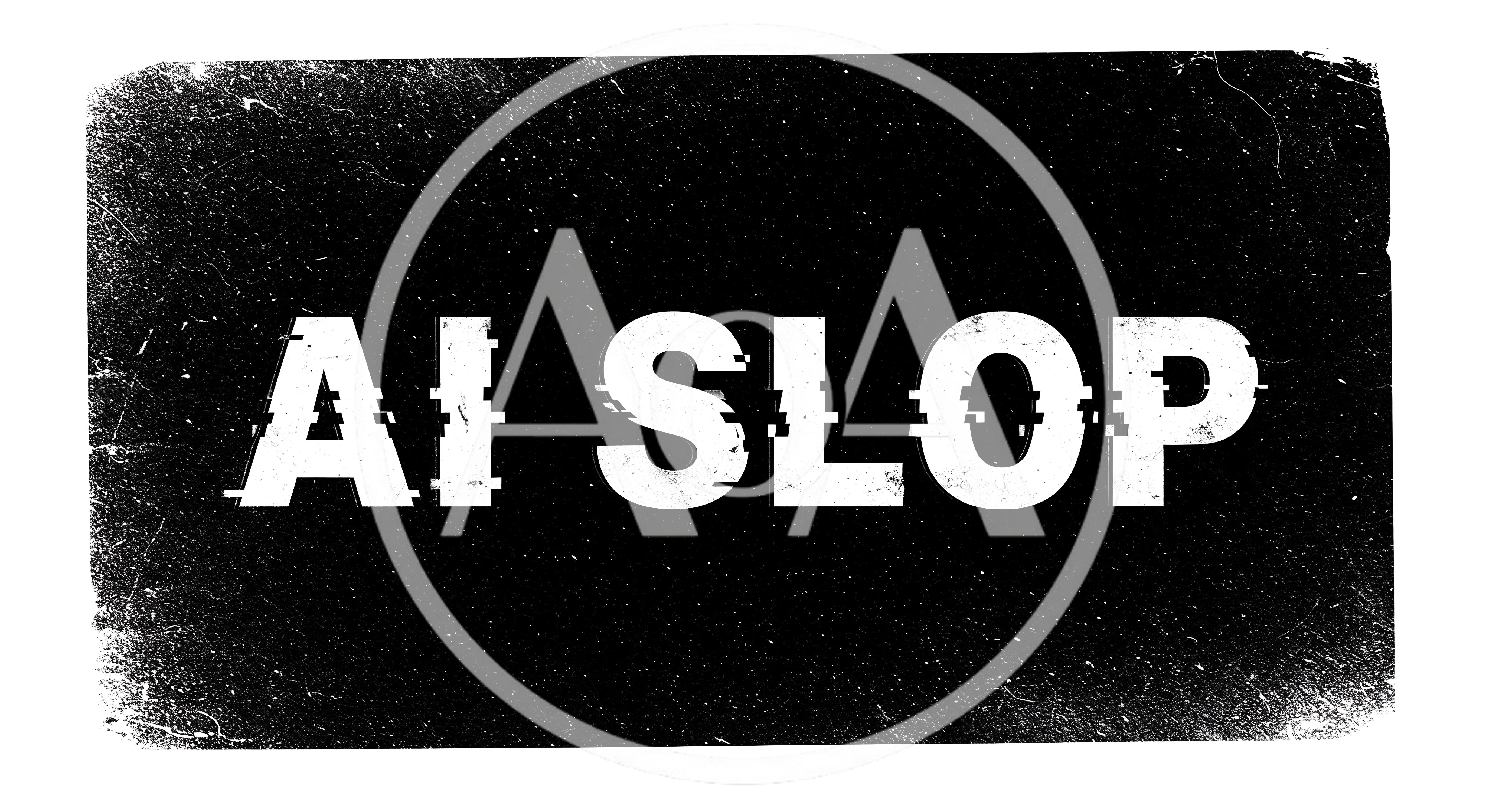 Glitch Text Graphic With AI Slop Typography