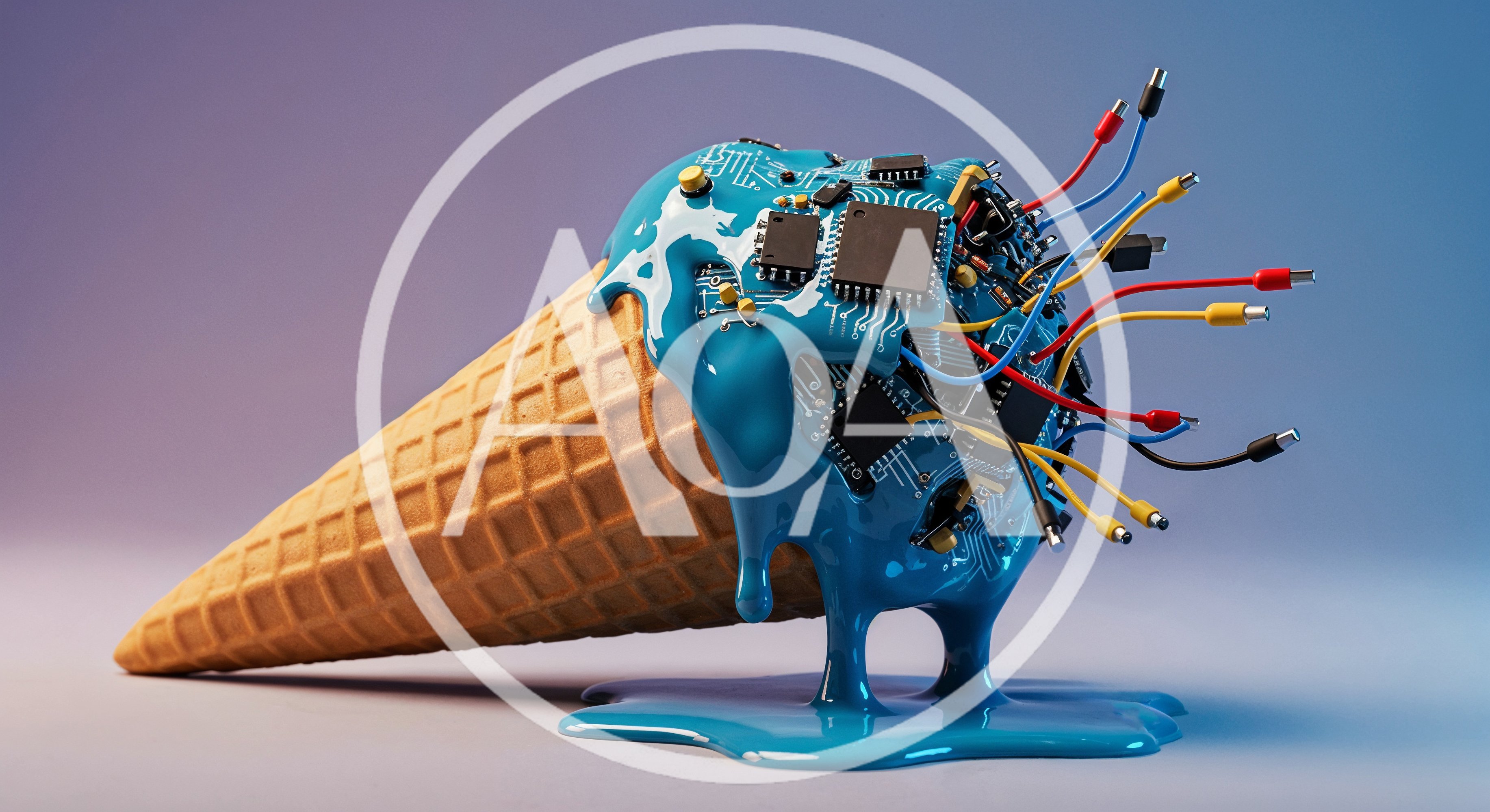 Electronic Circuit Board Ice Cream Cone Concept