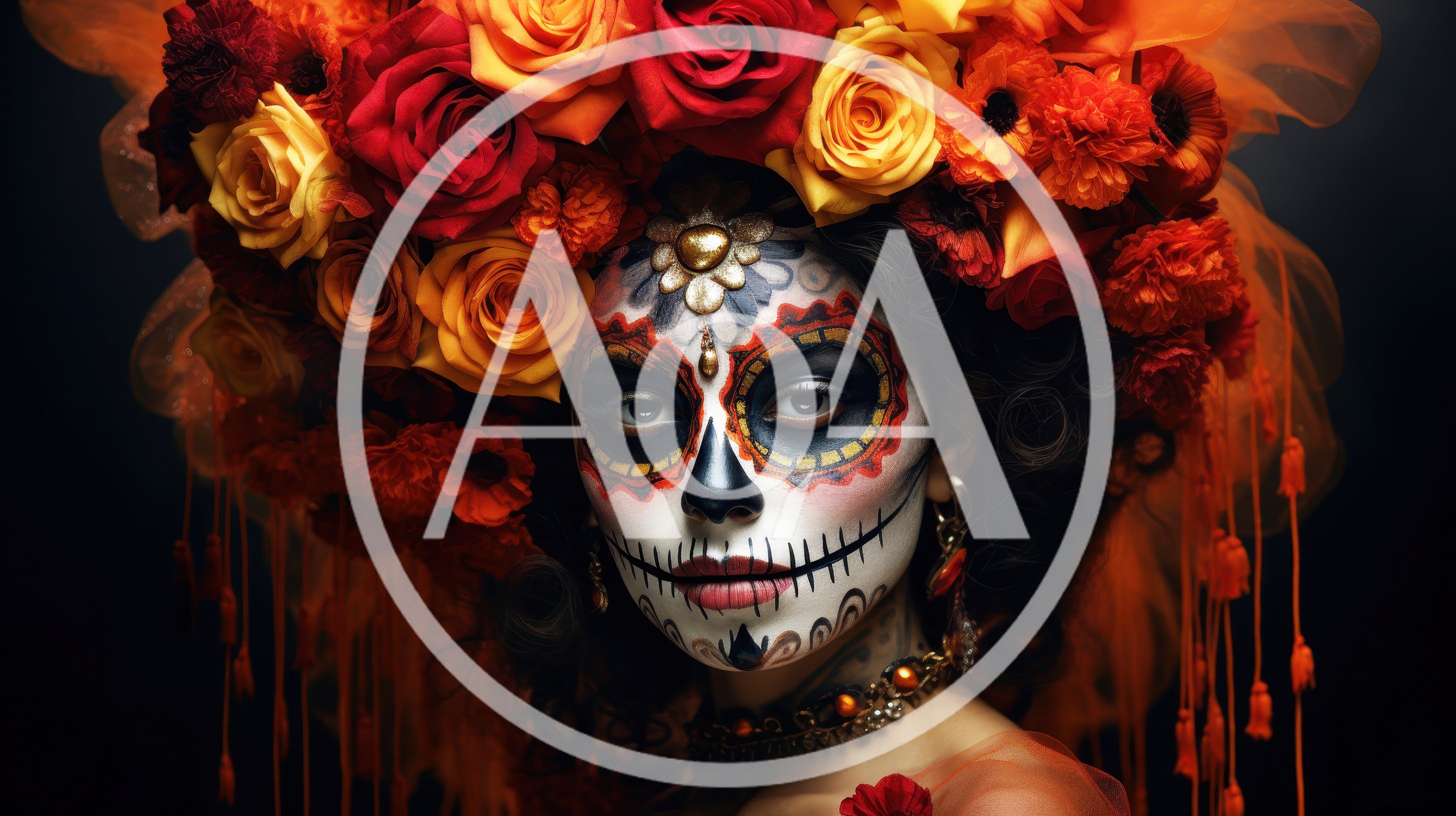 Portrait Of A Woman With Day Of The Dead Makeup