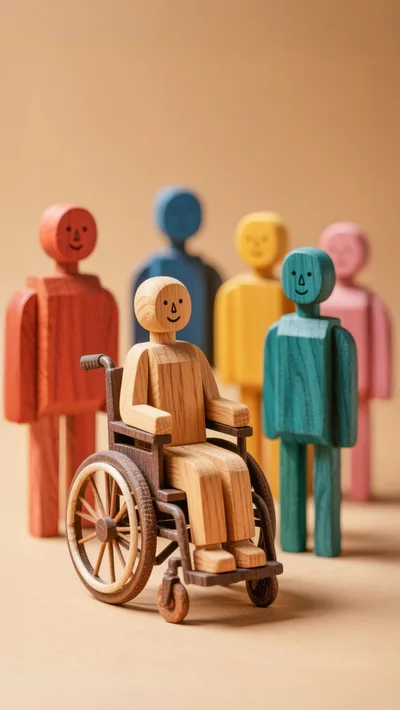 Wooden Figurines Representing Diversity And Inclusion
