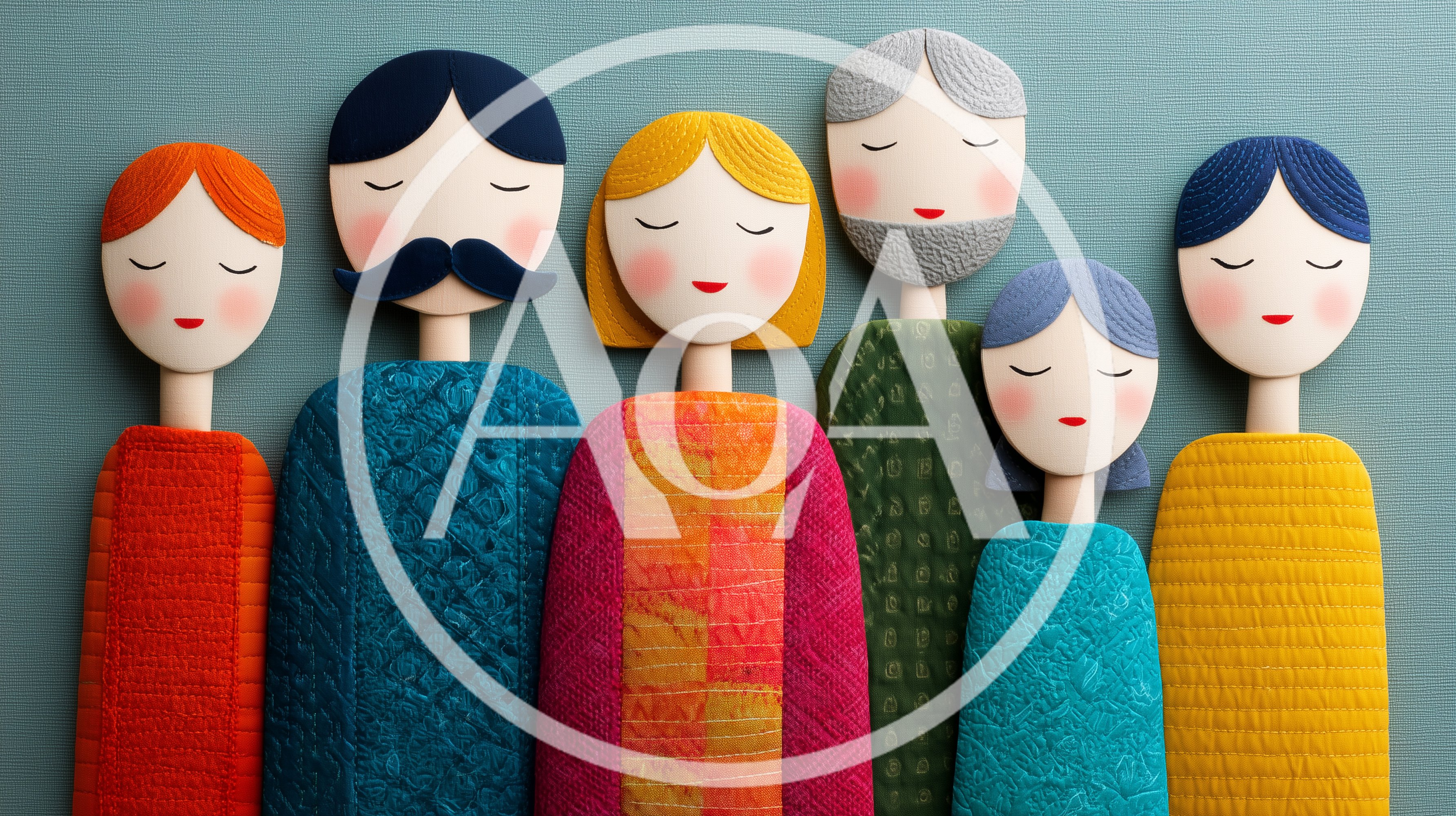 Stylized Fabric Doll Family Portrait