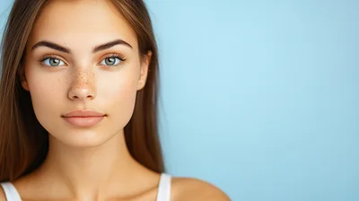 Portrait Of A Young Woman With Natural Freckles