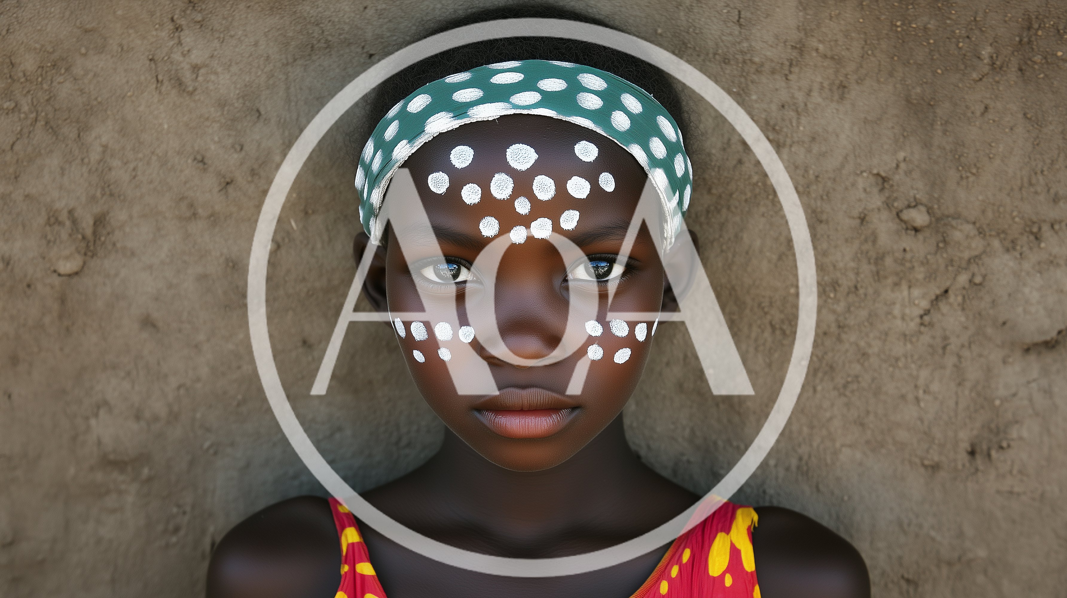 Portrait Of A Young African Girl With Face Paint