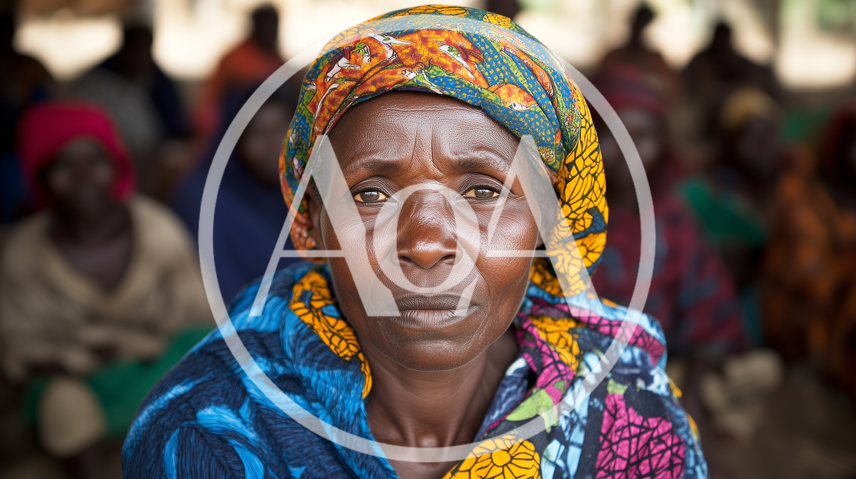Portrait Of An Elderly African Woman In Traditional Headwrap