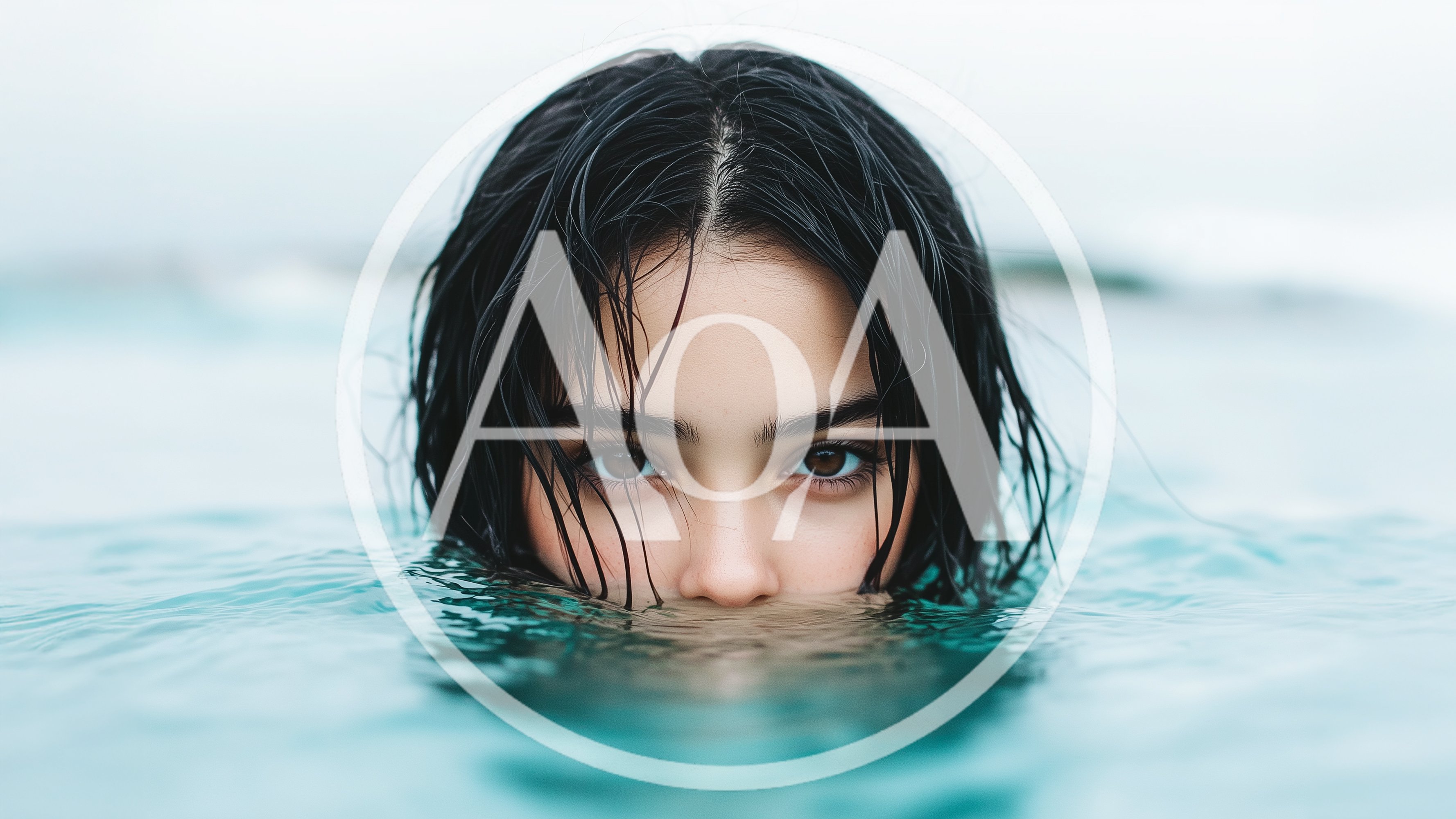 Young Woman With Wet Hair Emerging From Ocean Water